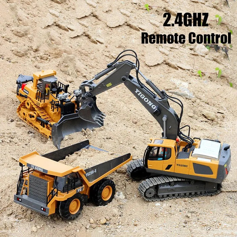 RC Car Children Toys Remote Control Car Toys For Boys Radio Control Excavator Dump Truck Bulldozer Electric Car Kids Toys Gift