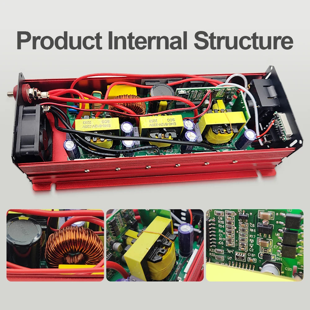 RDDSPON Pure Sine Wave Inverter DC 12V To AC 110V 220V 50Hz 1000W 1600W 2200W 3000W Transformer Power  Converter Solar Inverters