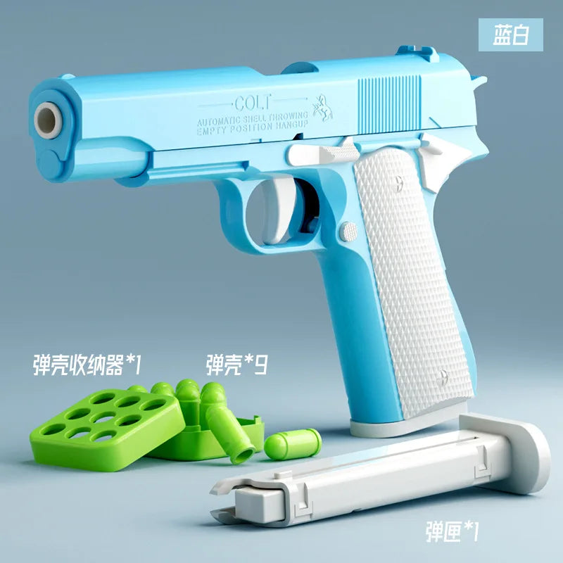 Radish Gun Decompression toys Desert Eagle 2011 Pistol 1911 Continuous Throwing Shell Empty Hanging Revolver Launcher Toy Gun