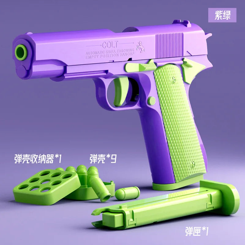 Radish Gun Decompression toys Desert Eagle 2011 Pistol 1911 Continuous Throwing Shell Empty Hanging Revolver Launcher Toy Gun