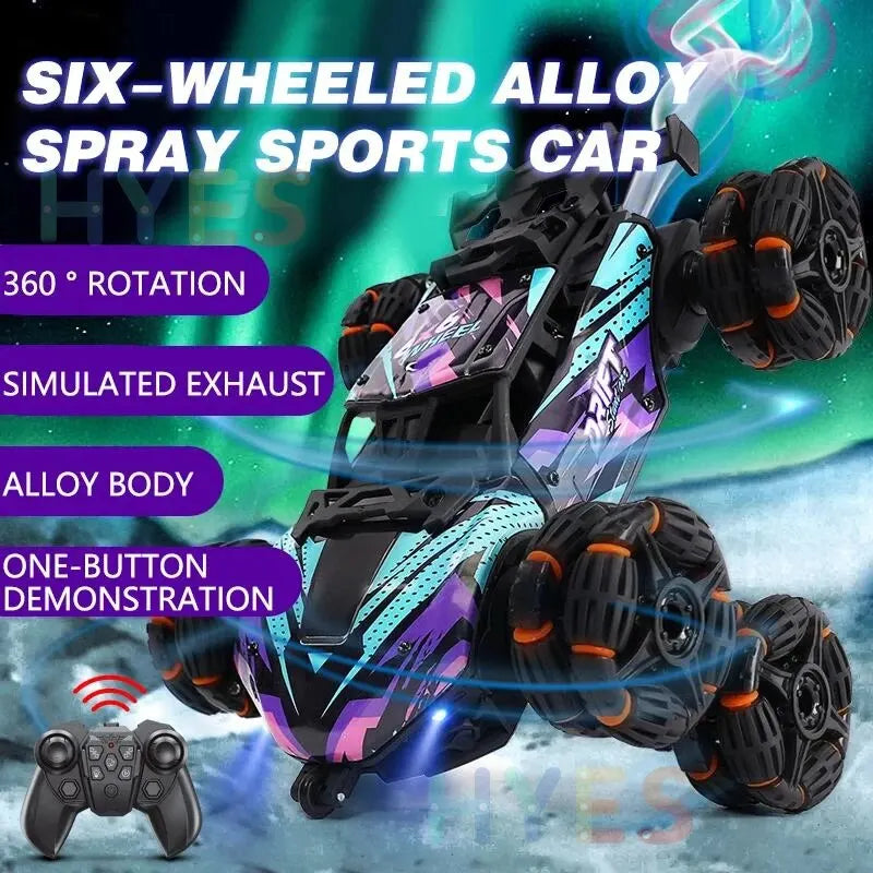 Six Wheels Rc Stunt Car Toys Spray Twisting 1:20 6WD Flips High Speed Drift Remote Control Car Trendy Toy Gifts For Holiday Kids