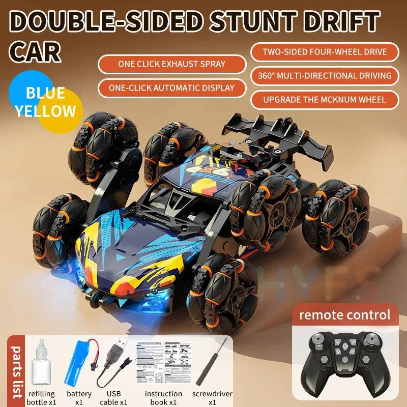 Six Wheels Rc Stunt Car Toys Spray Twisting 1:20 6WD Flips High Speed Drift Remote Control Car Trendy Toy Gifts For Holiday Kids