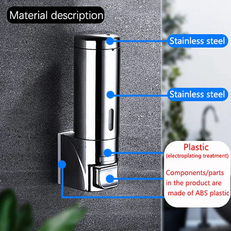 Soap Dispensers Shampoo Shower Dispenser Wall Mount stainless steel Hand Soap Dispenser for Bathroom Kitchen