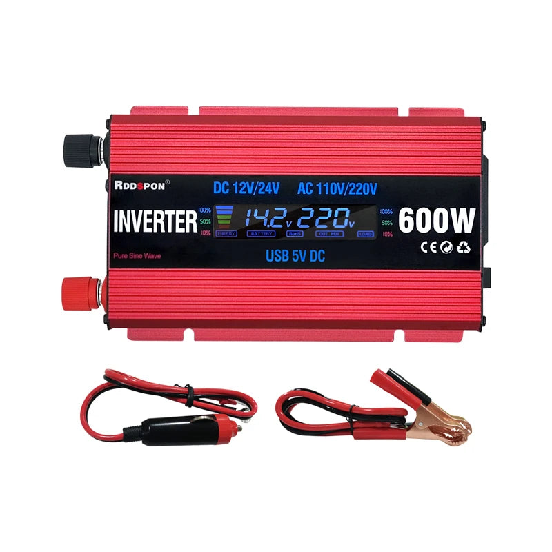 Solar Power Inverters 600W 1000W 2000W Modified Sine Wave USB Car Inverter DC 12V 24V AC 110V 220V Transformer Voltage Converter