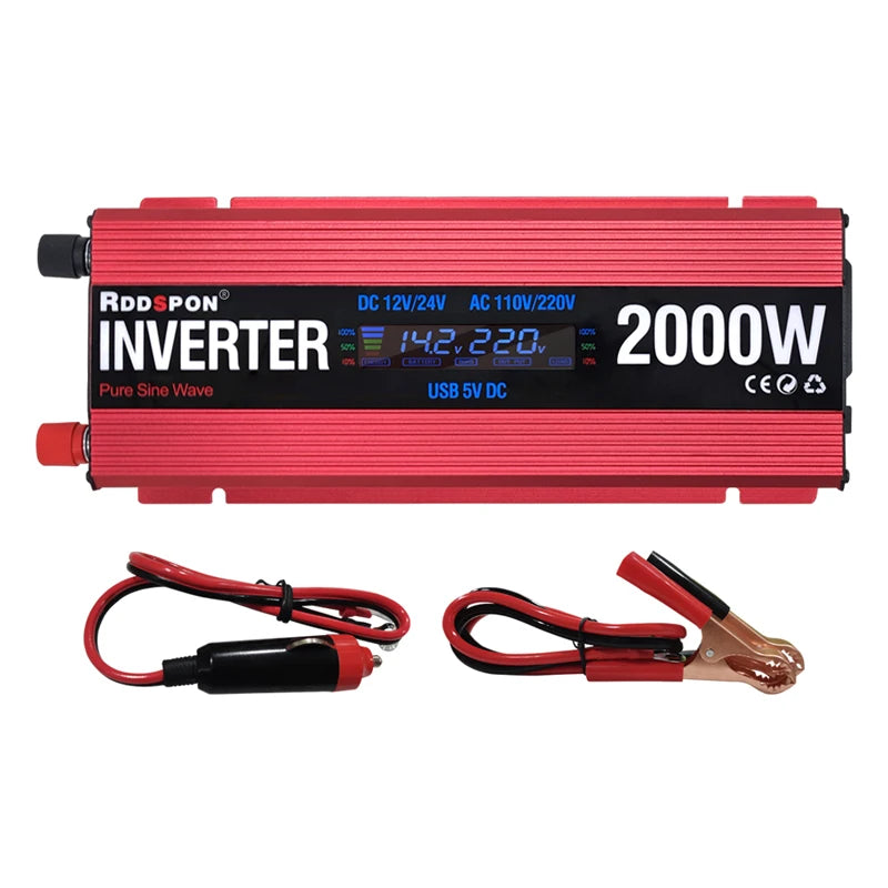 Solar Power Inverters 600W 1000W 2000W Modified Sine Wave USB Car Inverter DC 12V 24V AC 110V 220V Transformer Voltage Converter