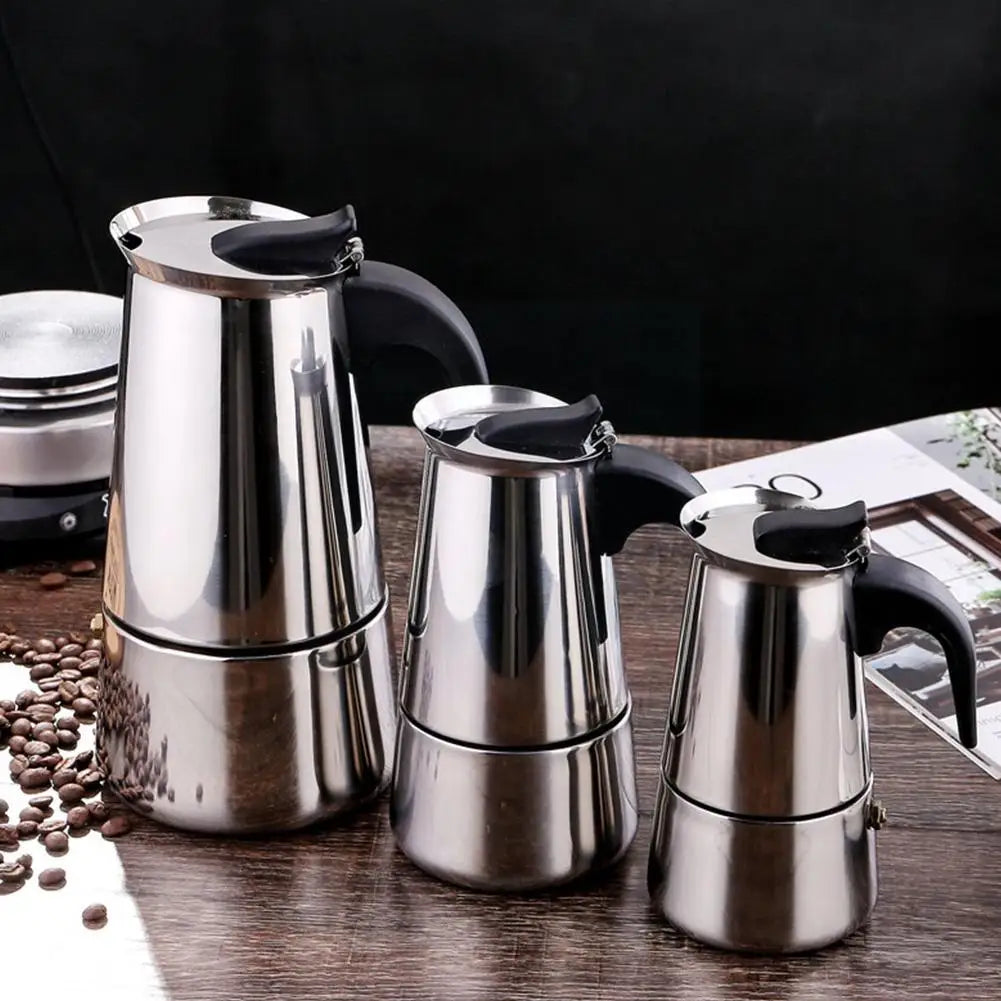 Stainless Steel Coffee Pot Italian Moka Pot Espresso Coffee Maker Pot Cafe Percolator Maker Coffee Tools For Latte Stovetop K2B3