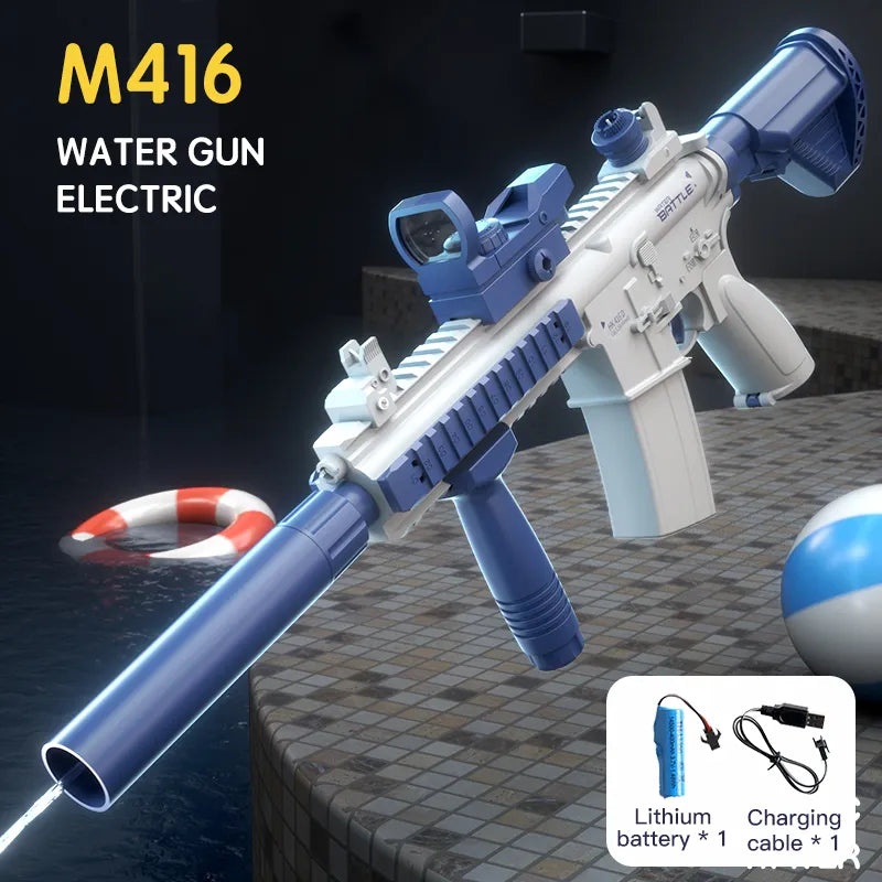 Summer Hot M416 Water Gun Electric Glock Pistol Shooting Toy Full Automatic Summer Beach Toy For Kids Children Boys Girls Gift