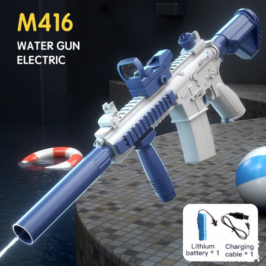 Summer Hot M416 Water Gun Electric Glock Pistol Shooting Toy Full Automatic Summer Beach Toy For Kids Children Boys Girls Gift