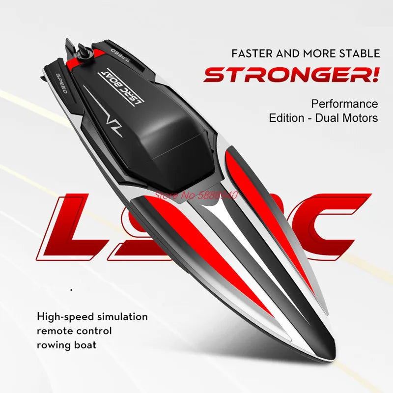 Summer Water 35CM Big Remote Control Ship Boat 2.4G 100M 25KM/H Water Sensor Electric High Speed  Racing Rowing RC Boat Kids Toy