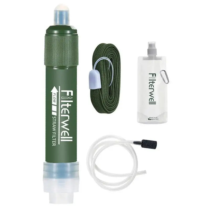 Survival Water Purifier Survival Water Filter 0.01 Micron Survival Water Purifier Emergency Outdoor Water Filter Straw For Storm