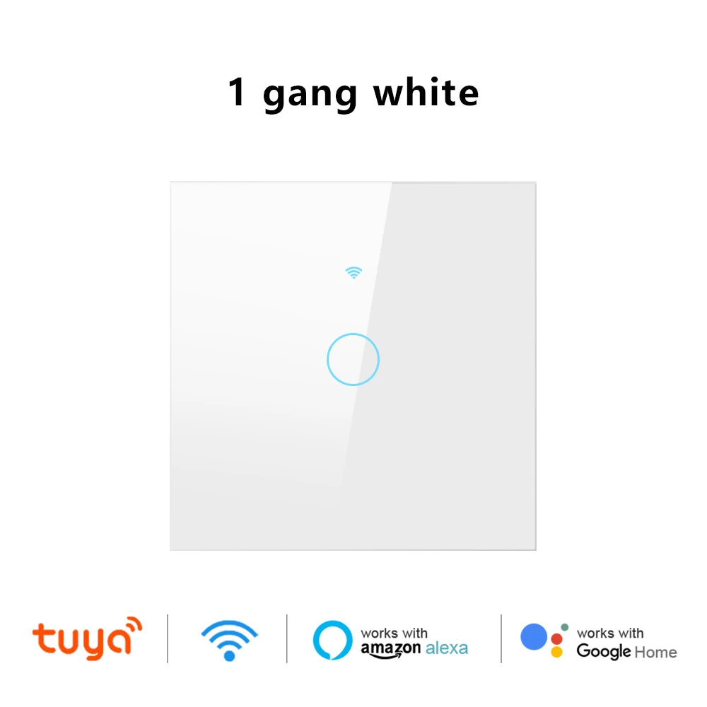 Tuya Wifi Smart Touch Light US/EU Switch Wireless Remote LED Light Switches No Neutral Wire Required 1-4 Gang Alexa Google Home