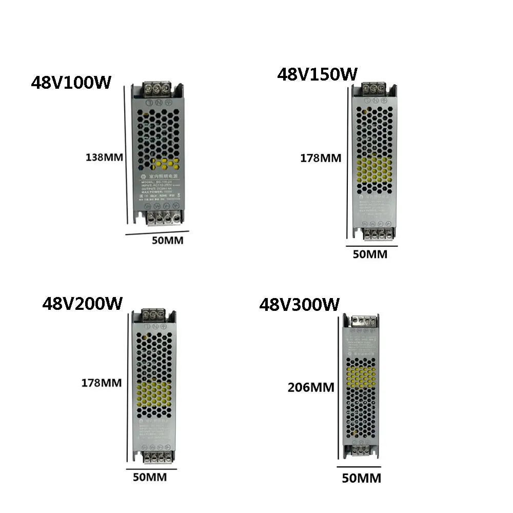 Ultra-thin Switching Power Supply DC 12V 24V 48V 60W 100W 300W Transformer AC110-240V Source Adapter SMPS For LED Strips CCTV