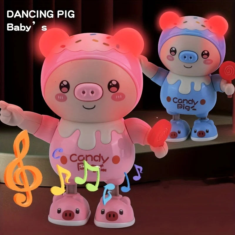 Upgraded Electronic Pets Pig Dancing Toy Doll, Electric Lighting Music Twisting Swing Left And Right Walking Cute Pig Smart Doll