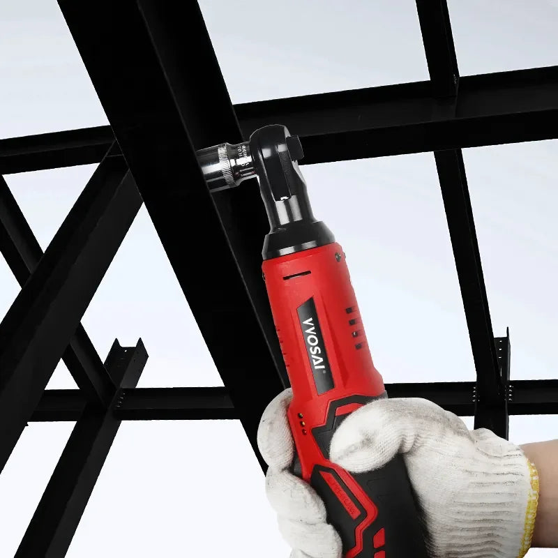 VVOSAI 45NM Cordless Electric Wrench 12V 3/8 Ratchet Wrench Set Angle Drill Screwdriver to Removal Screw Nut Car Repair Tool