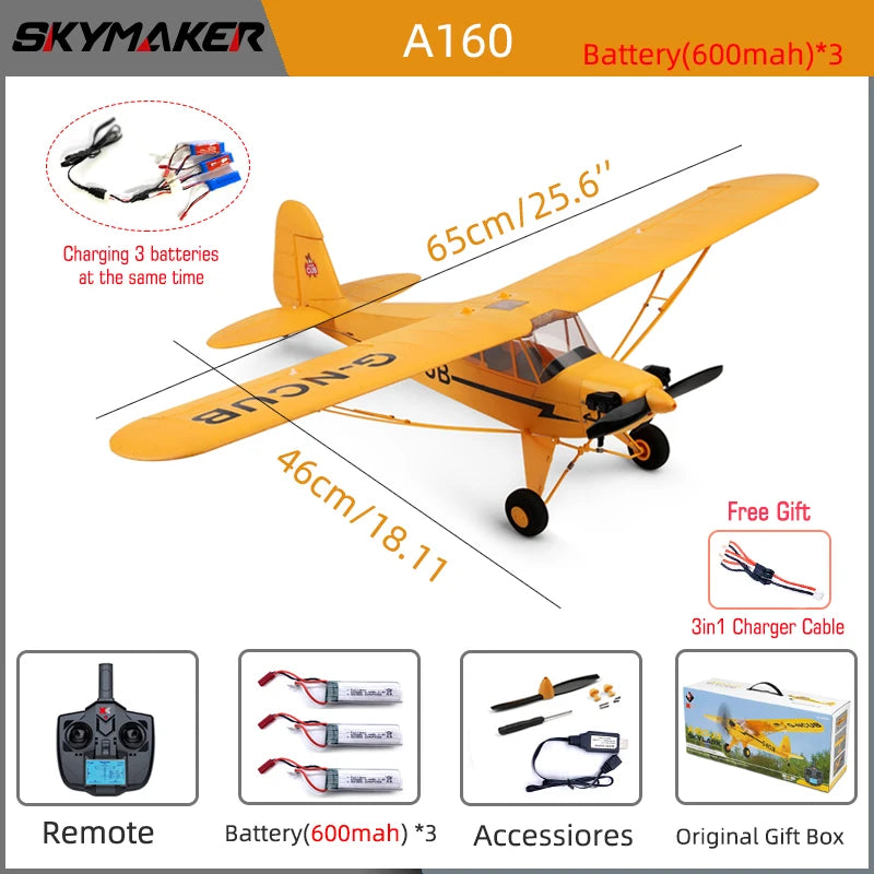 WLtoys A160 RC Airplane 2.4G 5CH Remote Control Gliding Electric 1406 Brushless Motor EPP 3D/6G Model RC plane Outdoor Toy Gifts