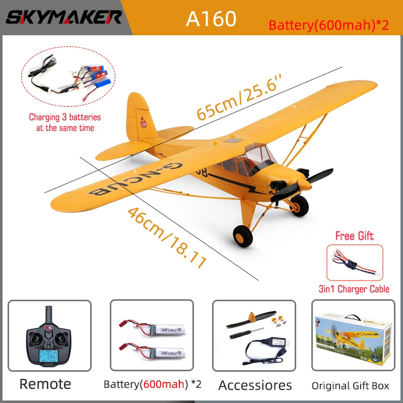 WLtoys A160 RC Airplane 2.4G 5CH Remote Control Gliding Electric 1406 Brushless Motor EPP 3D/6G Model RC plane Outdoor Toy Gifts