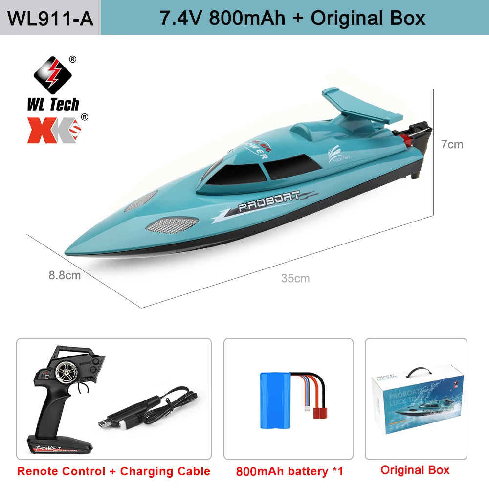 WLtoys WL916 WL912-A RC Boat 2.4Ghz 55KM/H Brushless High Speed Racing Boat 2200mAh Remote Control Speedboat Toys For Boys