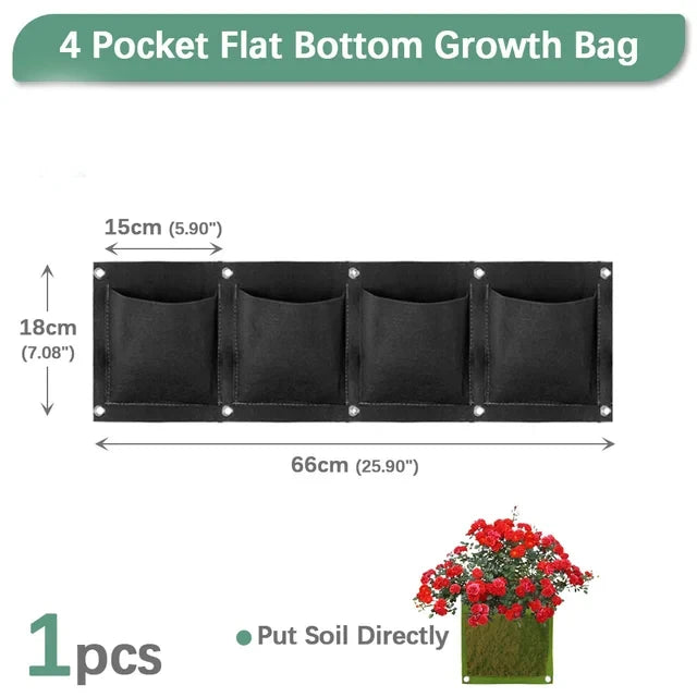 Wall Hanging Pockets Planting Bags Flower Pot Home Garden Grow Bag Garden Planter Vertical Suculentas Plant Pot Home Decor