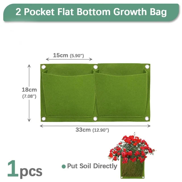 Wall Hanging Pockets Planting Bags Flower Pot Home Garden Grow Bag Garden Planter Vertical Suculentas Plant Pot Home Decor