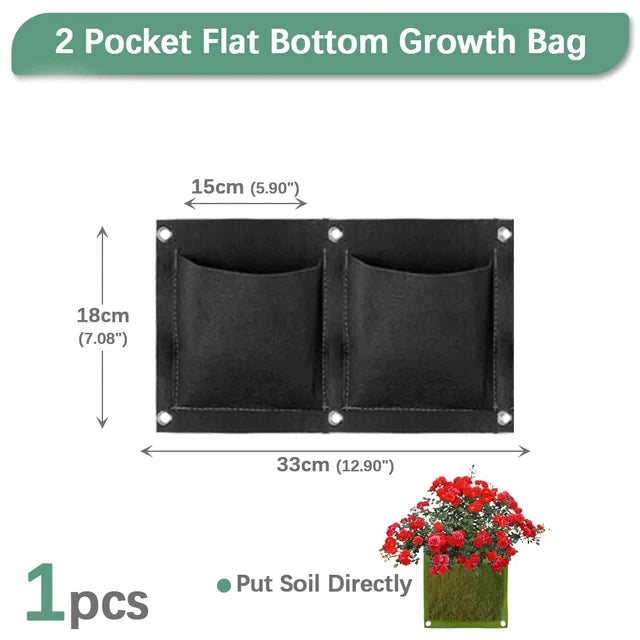 Wall Hanging Pockets Planting Bags Flower Pot Home Garden Grow Bag Garden Planter Vertical Suculentas Plant Pot Home Decor