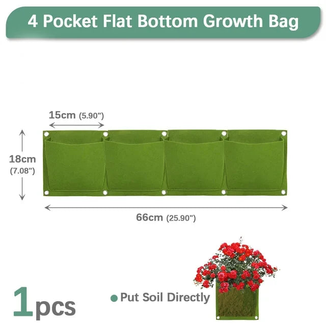 Wall Hanging Pockets Planting Bags Flower Pot Home Garden Grow Bag Garden Planter Vertical Suculentas Plant Pot Home Decor