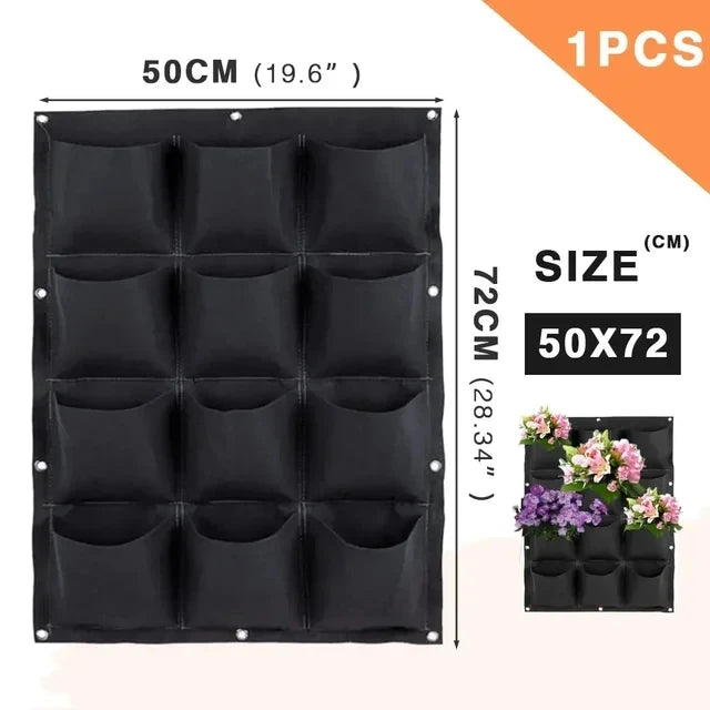 Wall Hanging Pockets Planting Bags Flower Pot Home Garden Grow Bag Garden Planter Vertical Suculentas Plant Pot Home Decor