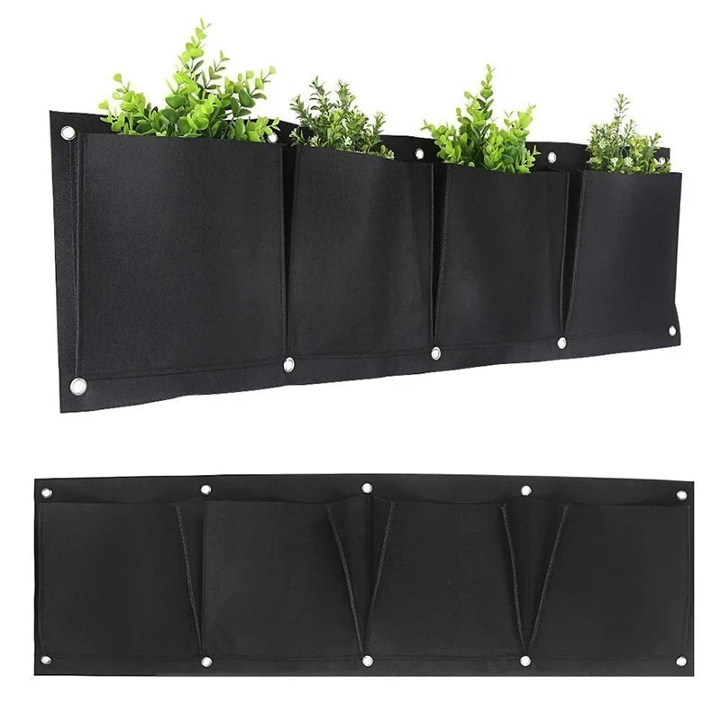 Wall Hanging Pockets Planting Bags Flower Pot Home Garden Grow Bag Garden Planter Vertical Suculentas Plant Pot Home Decor