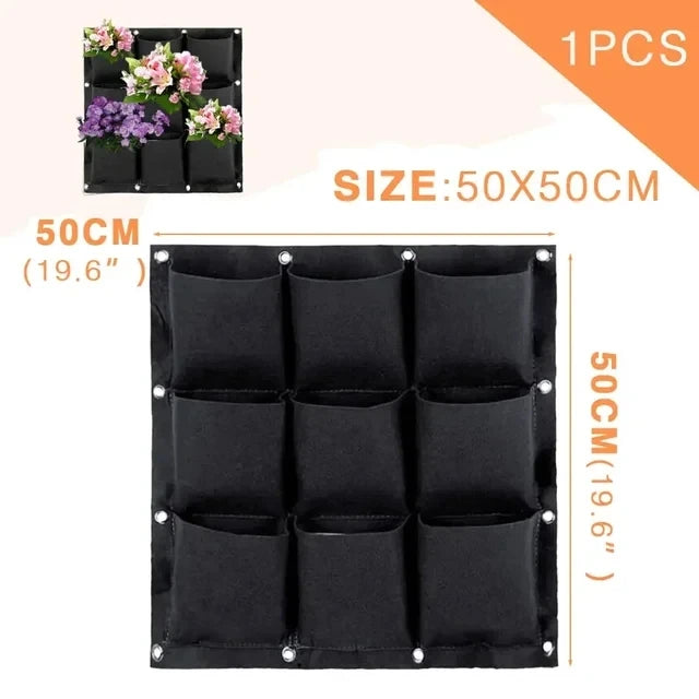 Wall Hanging Pockets Planting Bags Flower Pot Home Garden Grow Bag Garden Planter Vertical Suculentas Plant Pot Home Decor