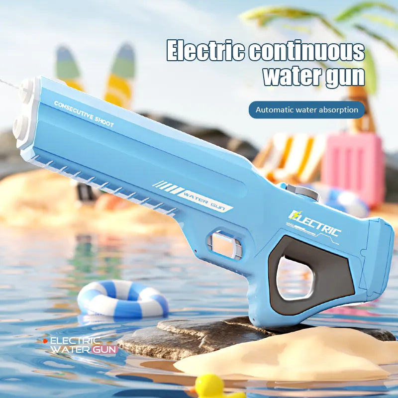 Water Gun Electric Fully Automatic Suction High Pressure Water Blaster Pool Toy Gun Summer Beach Outdoor Toy for Girls Boys Gift