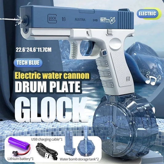 Water Gun Electric Glock Pistol Shooting Toy Full Automatic Summer Beach Outdoor Fun Toy For Children Boys Girls Adults Gift