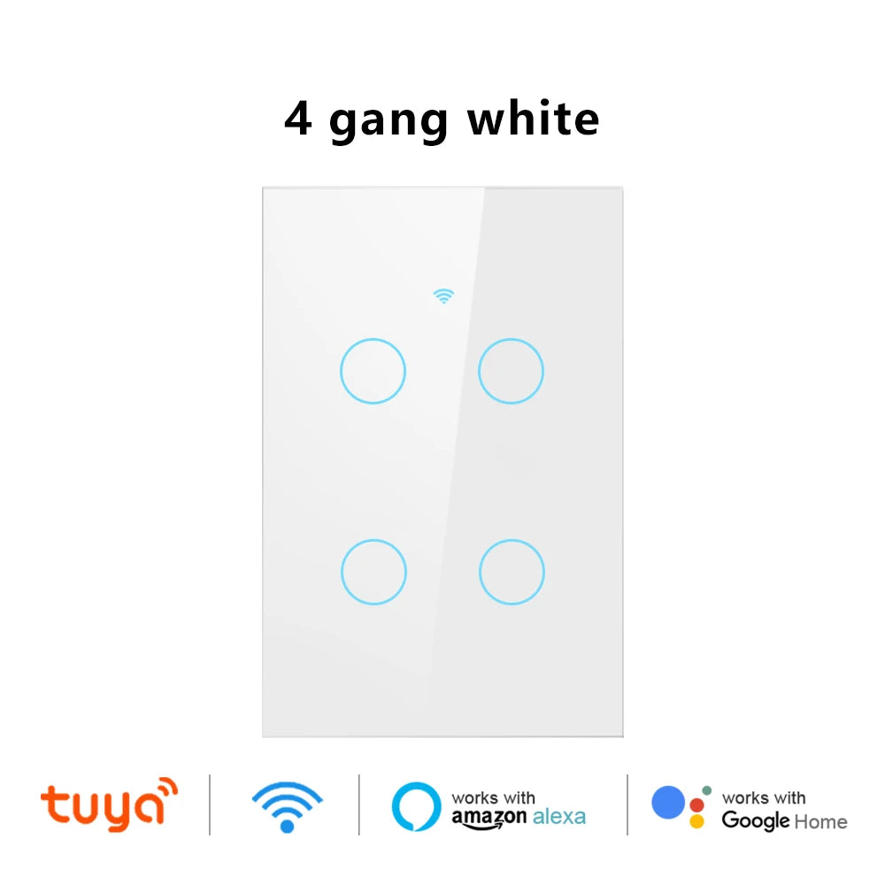 Wifi Tuya Smart Wall Touch Switch No Neutral Wire Required Smart Life Wireless Remote LED Light Switch Support Alexa Google Home