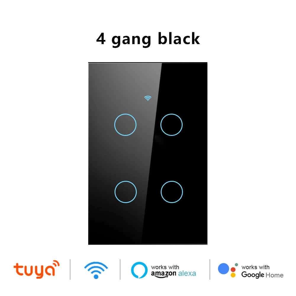 Wifi Tuya Smart Wall Touch Switch No Neutral Wire Required Smart Life Wireless Remote LED Light Switch Support Alexa Google Home