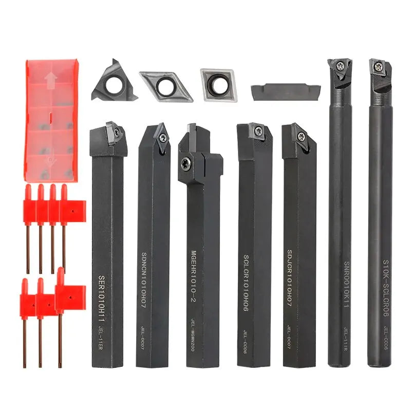 XCAN Lathe Tools 14/15pcs Carbide Inserts Holder SCLCR06 with Wrenches for Lathe Turning Tools CNC Cutting Tools