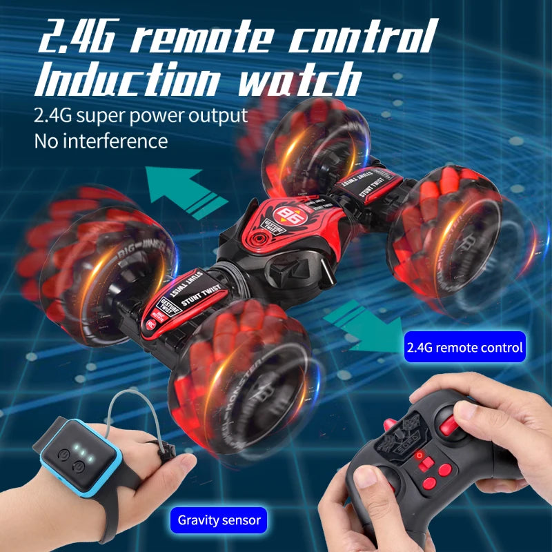 ZWN 1:12 4WD RC Car Radio Gesture Induction Music Light Stunt Remote Control Car off-Road Control  Boys Toys for Children Gifts