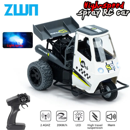 ZWN S915 Three Wheels RC Motorcycle With Light Spray 2.4G Remote Control Electric High Speed Emulation Motorcycles Toys For Kids